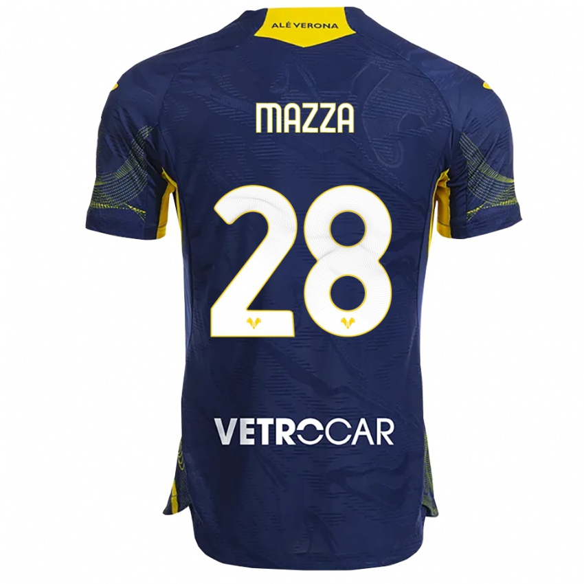 גברים Vittoria Karol Mazza #28 נייבי צהוב ג'רזי ביתית 2025/26 חולצה קצרה