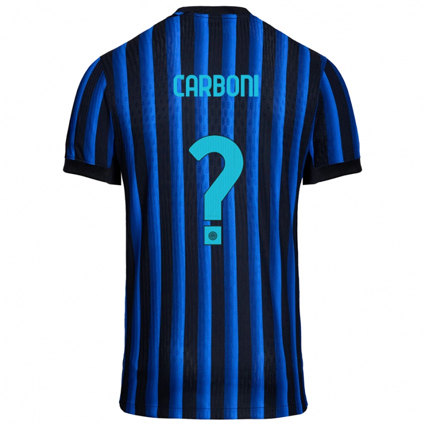 גברים Cristiano Carboni #0 שחור כחול ג'רזי ביתית 2025/26 חולצה קצרה