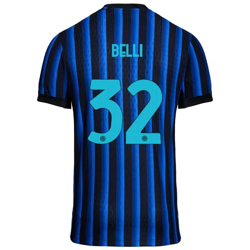 גברים Elena Belli #32 שחור כחול ג'רזי ביתית 2025/26 חולצה קצרה