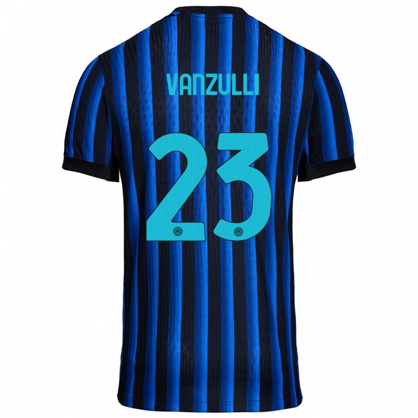 גברים Marco Vanzulli #23 שחור כחול ג'רזי ביתית 2025/26 חולצה קצרה