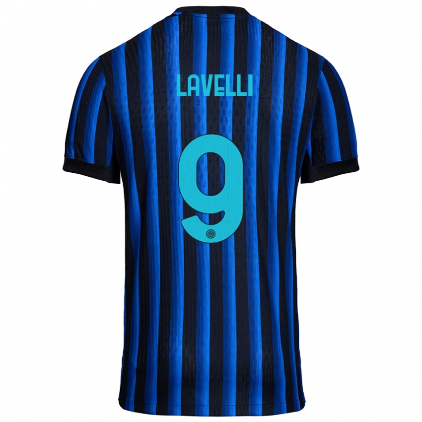 גברים Matteo Lavelli #9 שחור כחול ג'רזי ביתית 2025/26 חולצה קצרה