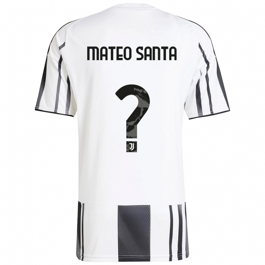 גברים Mateo Santa Maria #0 לבן שחור ג'רזי ביתית 2025/26 חולצה קצרה