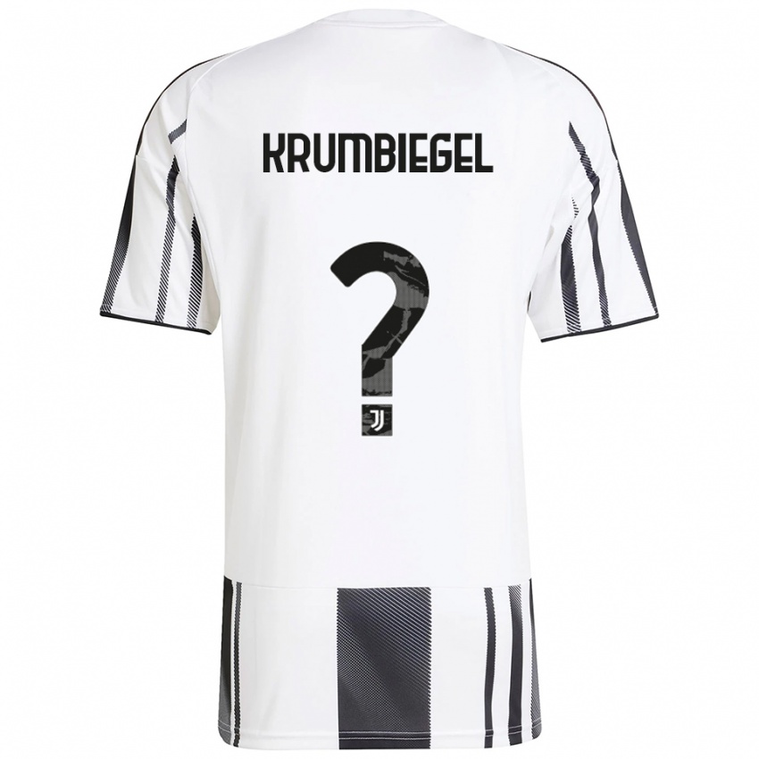 גברים פוליינה קרומביגל #0 לבן שחור ג'רזי ביתית 2025/26 חולצה קצרה