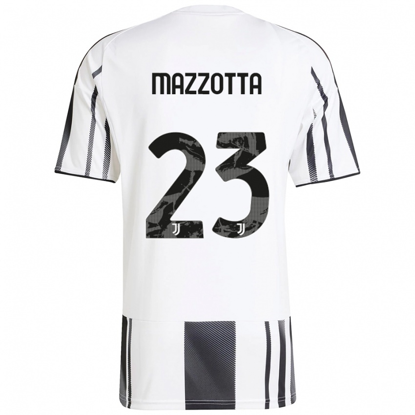 גברים Raphael Mazzotta #23 לבן שחור ג'רזי ביתית 2025/26 חולצה קצרה