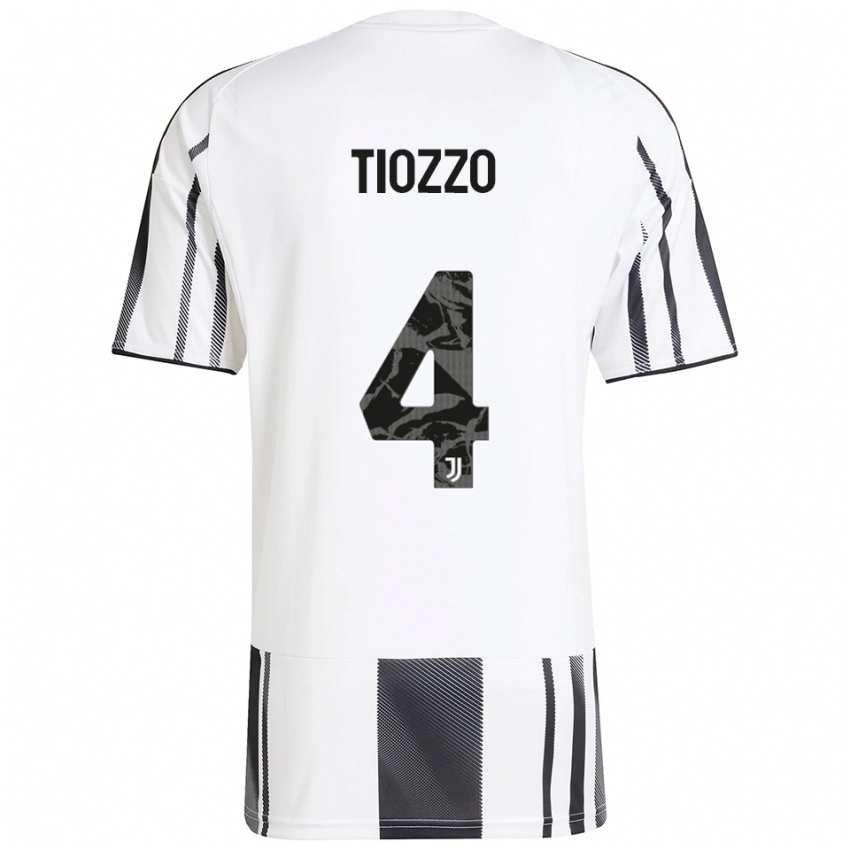 גברים Marco Tiozzo #4 לבן שחור ג'רזי ביתית 2025/26 חולצה קצרה