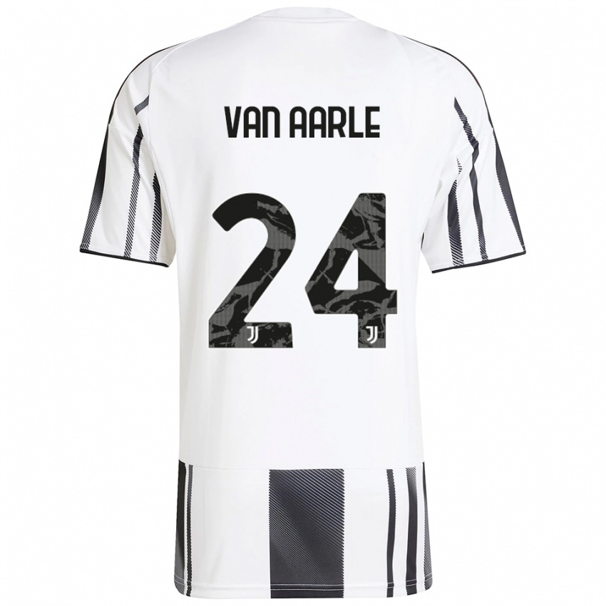 גברים Shane Van Aarle #24 לבן שחור ג'רזי ביתית 2025/26 חולצה קצרה
