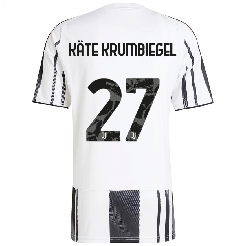 גברים פוליינה קרומביגל #27 לבן שחור ג'רזי ביתית 2025/26 חולצה קצרה