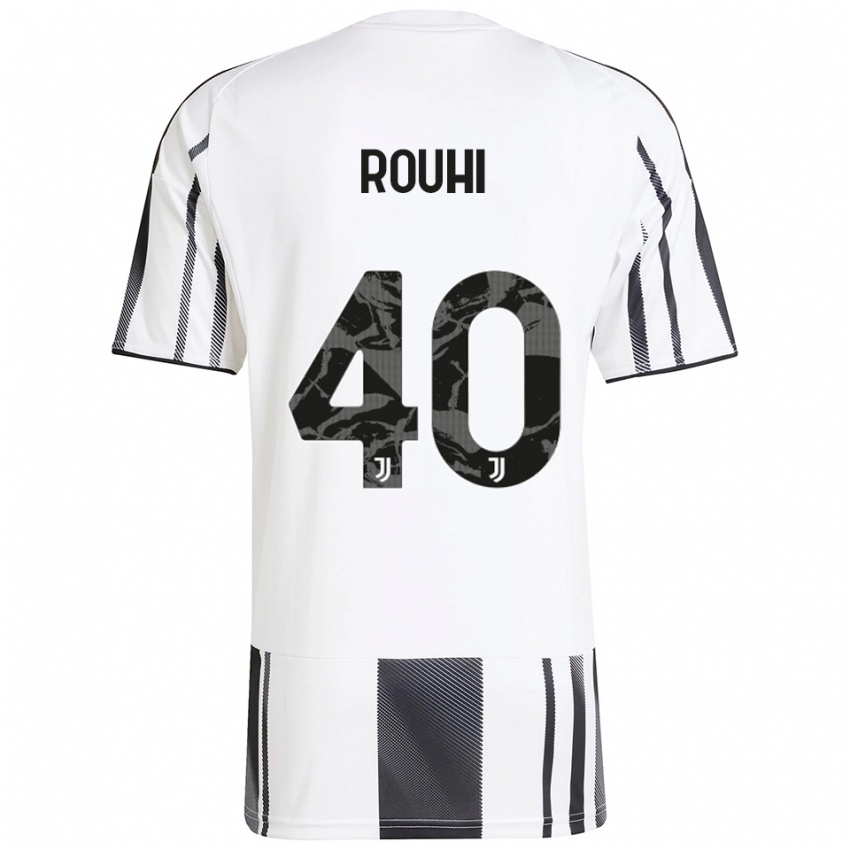 גברים יונס ג׳אקוב רוחי #40 לבן שחור ג'רזי ביתית 2025/26 חולצה קצרה