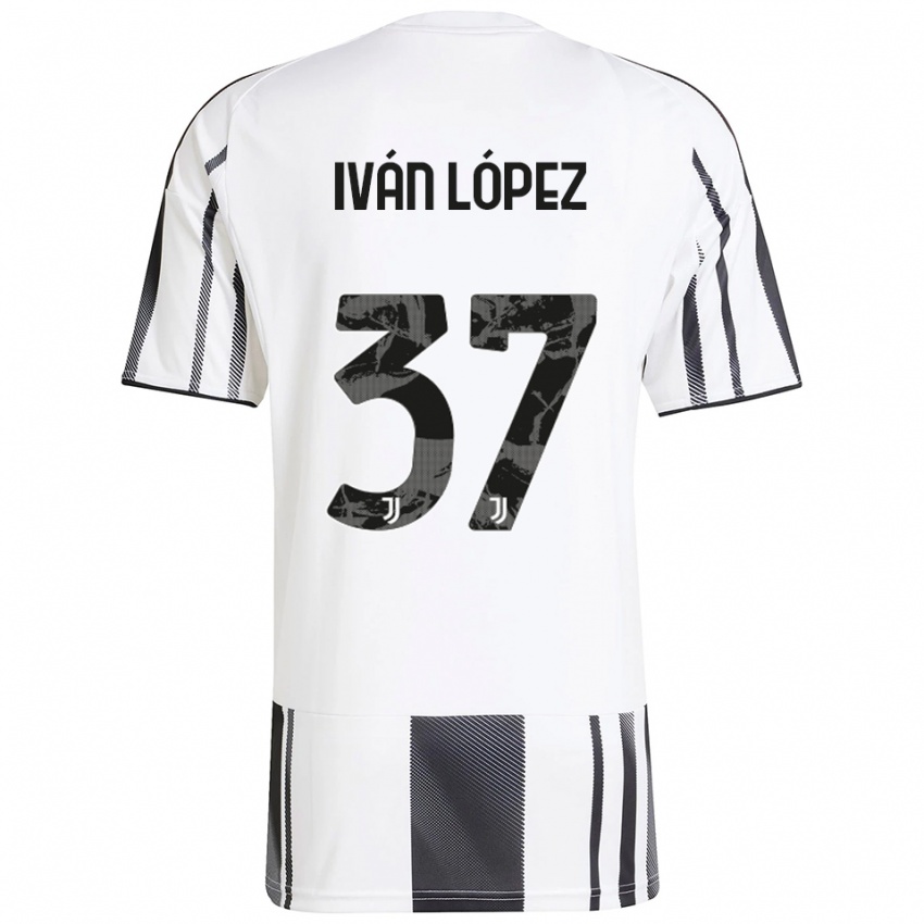 גברים Ivan Lopez Comellas #37 לבן שחור ג'רזי ביתית 2025/26 חולצה קצרה
