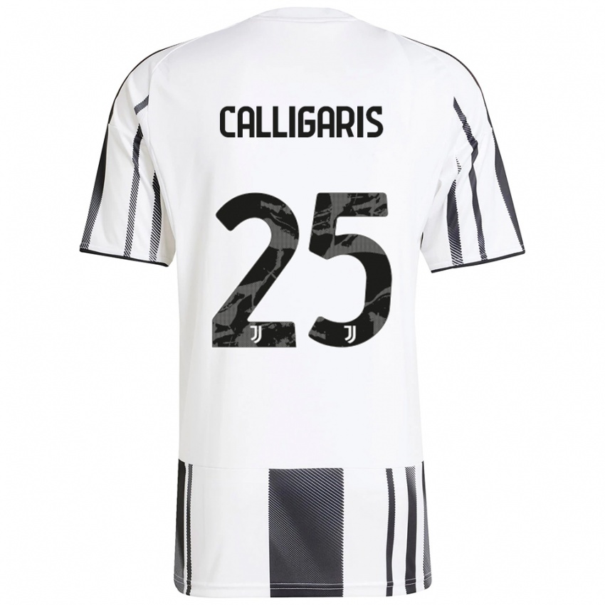 גברים ויולה קליגאריס #25 לבן שחור ג'רזי ביתית 2025/26 חולצה קצרה