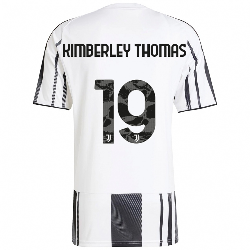 גברים לינדזי תומס #19 לבן שחור ג'רזי ביתית 2025/26 חולצה קצרה