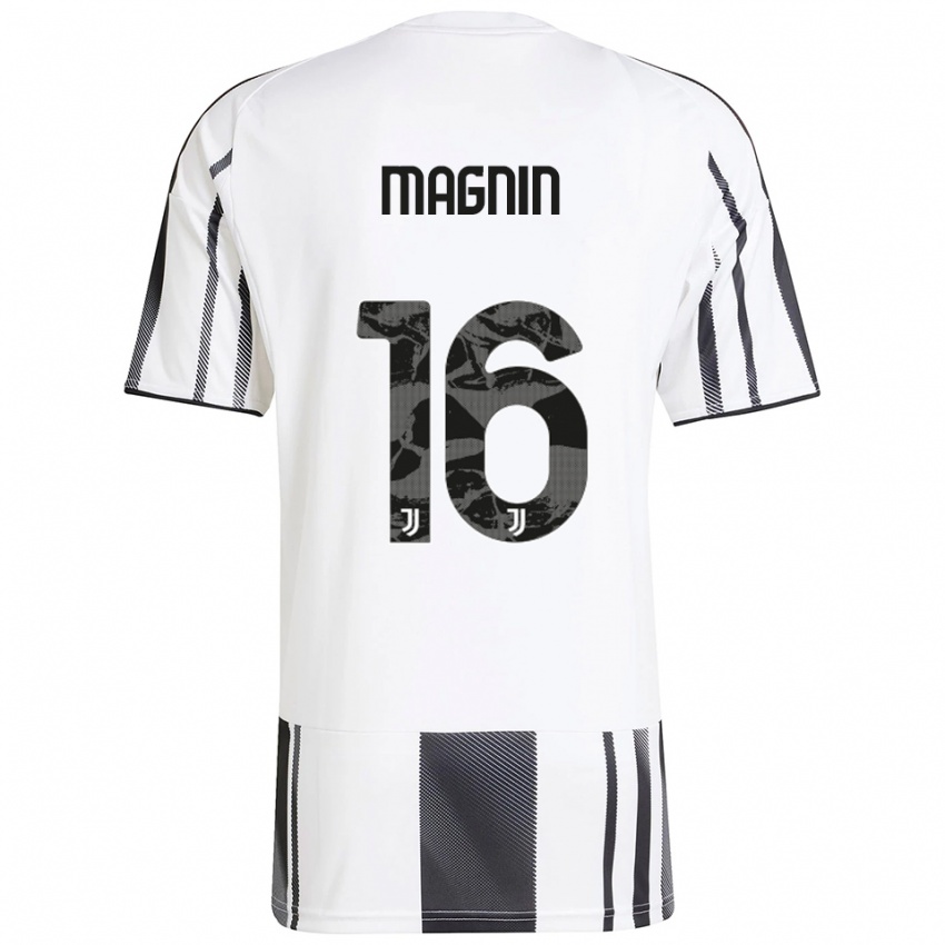 גברים פאולין פיירו-מאנין #16 לבן שחור ג'רזי ביתית 2025/26 חולצה קצרה