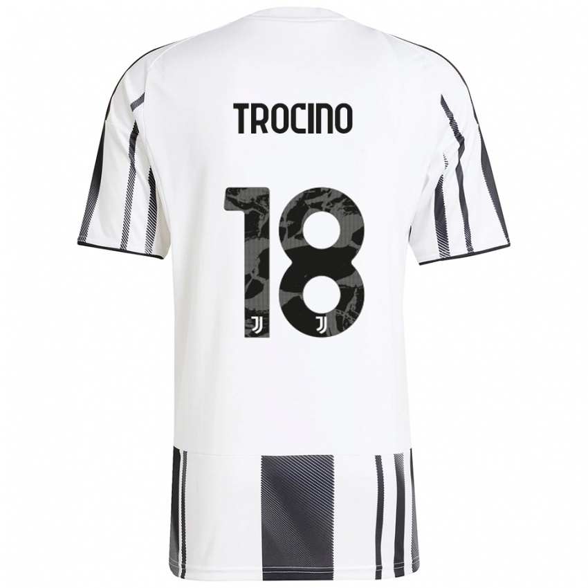 גברים לוקה טרוסינו #18 לבן שחור ג'רזי ביתית 2025/26 חולצה קצרה