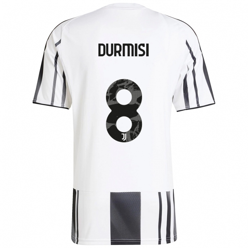 גברים ארמאן דורמיסי #8 לבן שחור ג'רזי ביתית 2025/26 חולצה קצרה