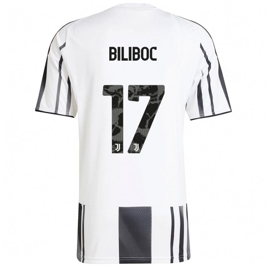 גברים Lorenzo Biliboc #17 לבן שחור ג'רזי ביתית 2025/26 חולצה קצרה