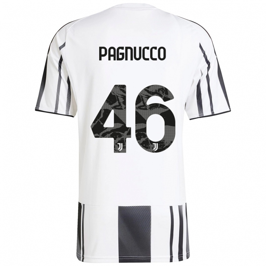 גברים פיליפו פגנוקו #46 לבן שחור ג'רזי ביתית 2025/26 חולצה קצרה