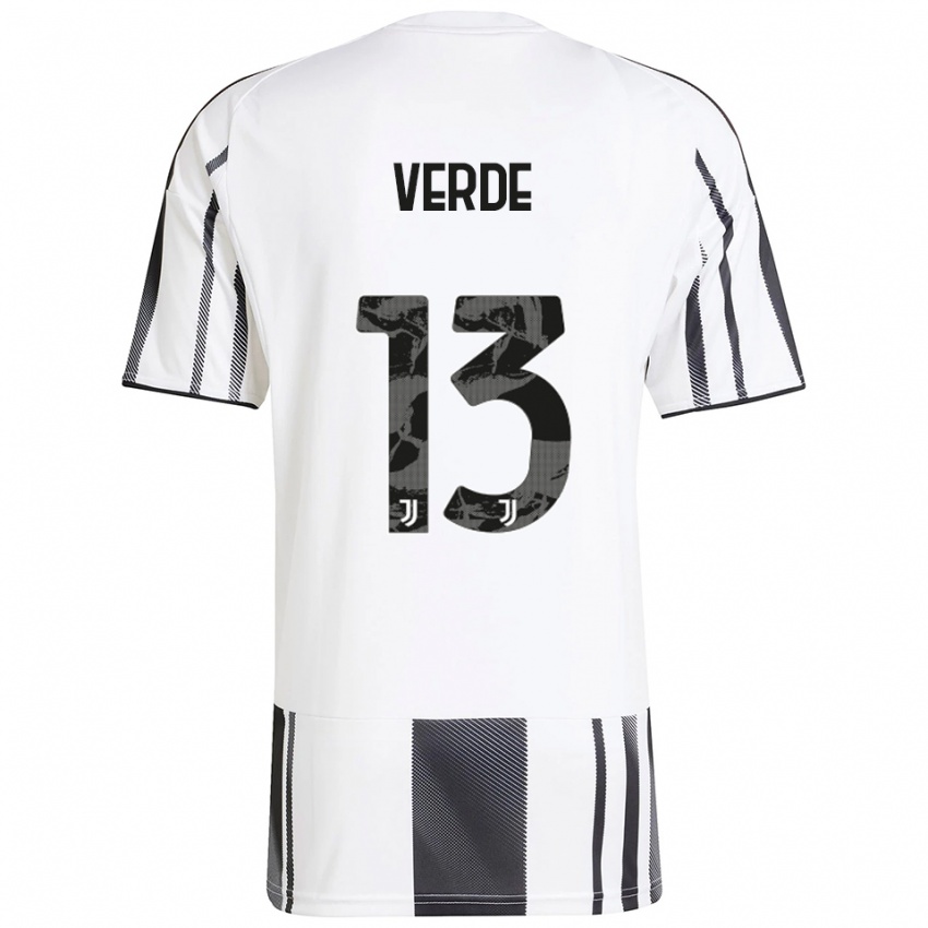 גברים פרנצ'סקו ורדה #13 לבן שחור ג'רזי ביתית 2025/26 חולצה קצרה