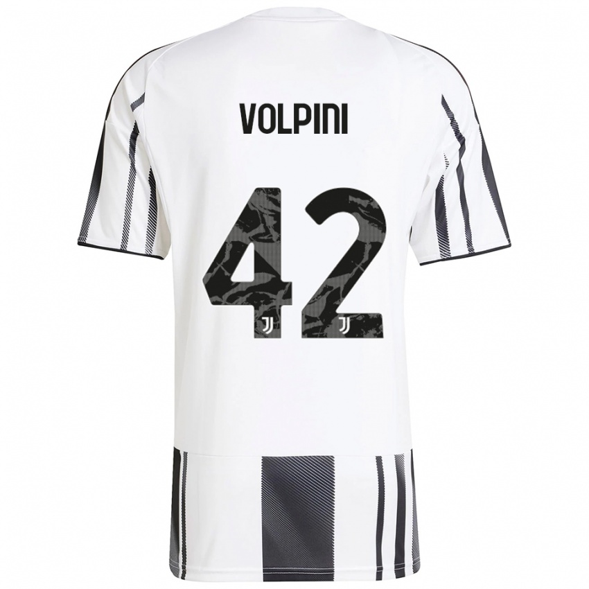 גברים ויולה וולפיני #42 לבן שחור ג'רזי ביתית 2025/26 חולצה קצרה