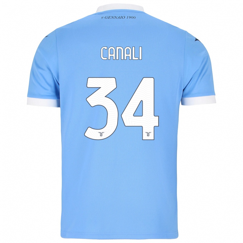 גברים Giorgio Canali #34 תכלת לבן ג'רזי ביתית 2025/26 חולצה קצרה