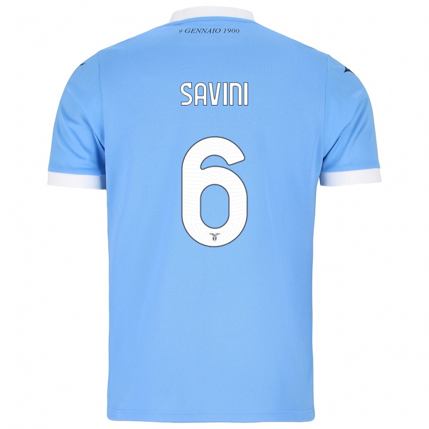 גברים Federica Savini #6 תכלת לבן ג'רזי ביתית 2025/26 חולצה קצרה