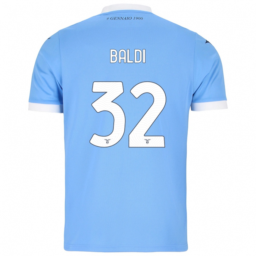 גברים מתיה סנטאגוסטינו באלדי #32 תכלת לבן ג'רזי ביתית 2025/26 חולצה קצרה