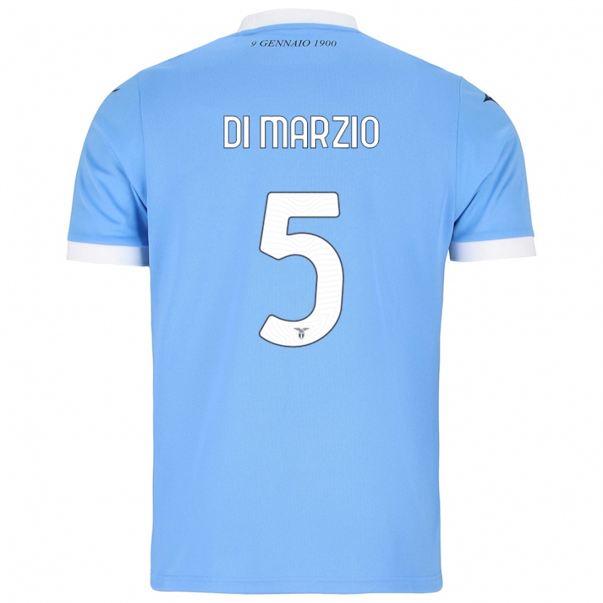 גברים Flavio Di Marzio #5 תכלת לבן ג'רזי ביתית 2025/26 חולצה קצרה