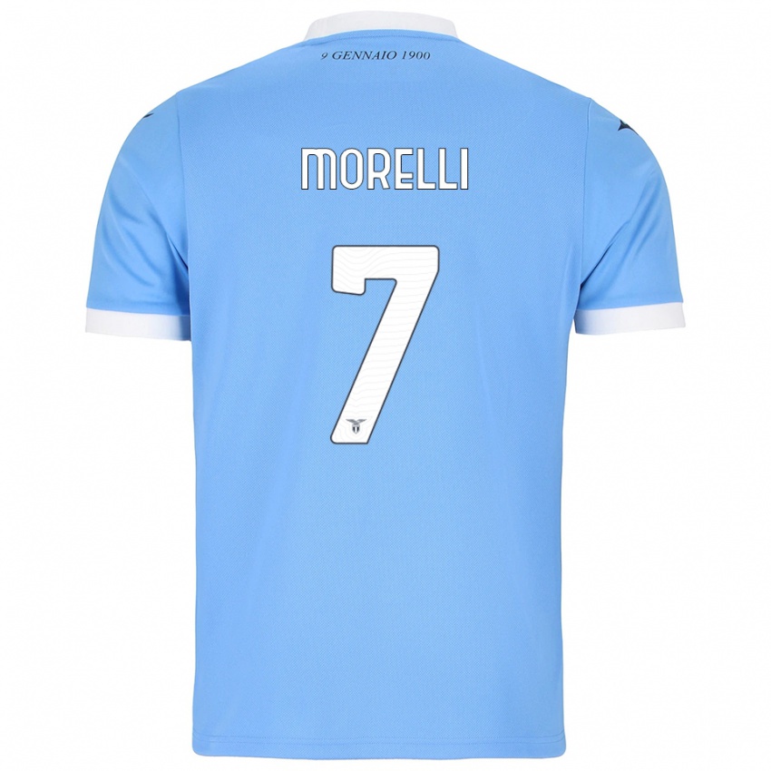 גברים Matteo Morelli #7 תכלת לבן ג'רזי ביתית 2025/26 חולצה קצרה