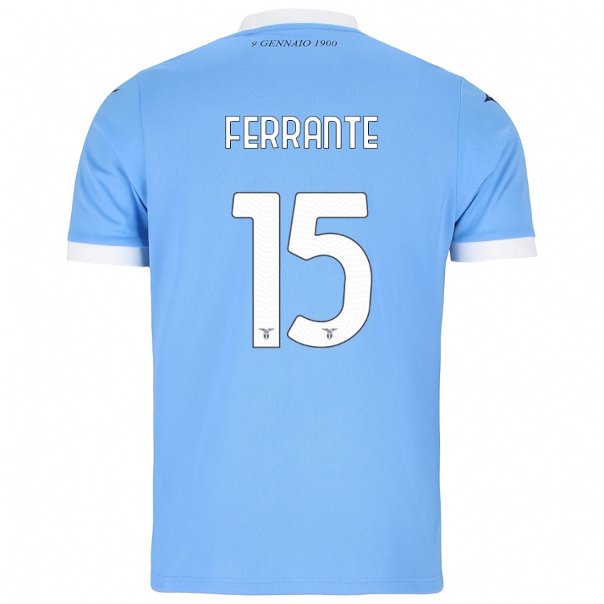 גברים Ferdinando Ferrante #15 תכלת לבן ג'רזי ביתית 2025/26 חולצה קצרה