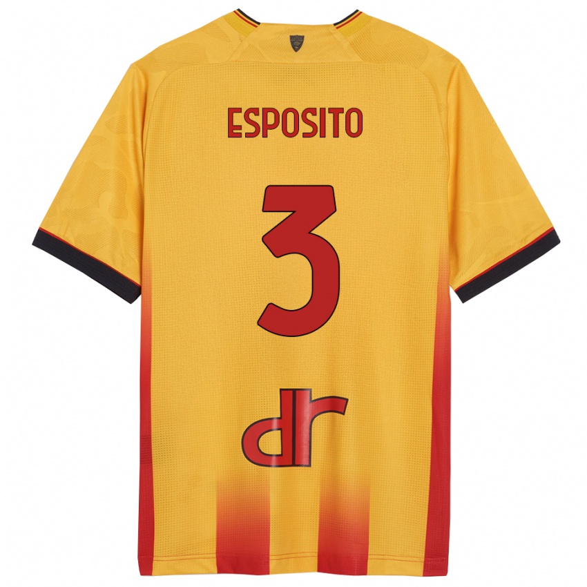 גברים סבסטיאנו אספוזיטו #3 צהוב כתום ג'רזי ביתית 2025/26 חולצה קצרה