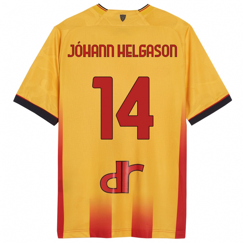 גברים תוריר יוהאן הלגסון #14 צהוב כתום ג'רזי ביתית 2025/26 חולצה קצרה