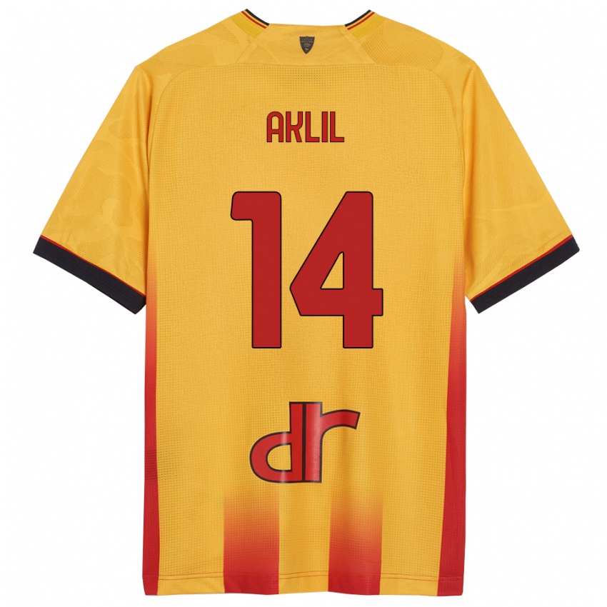 גברים לינו אקליל #14 צהוב כתום ג'רזי ביתית 2025/26 חולצה קצרה