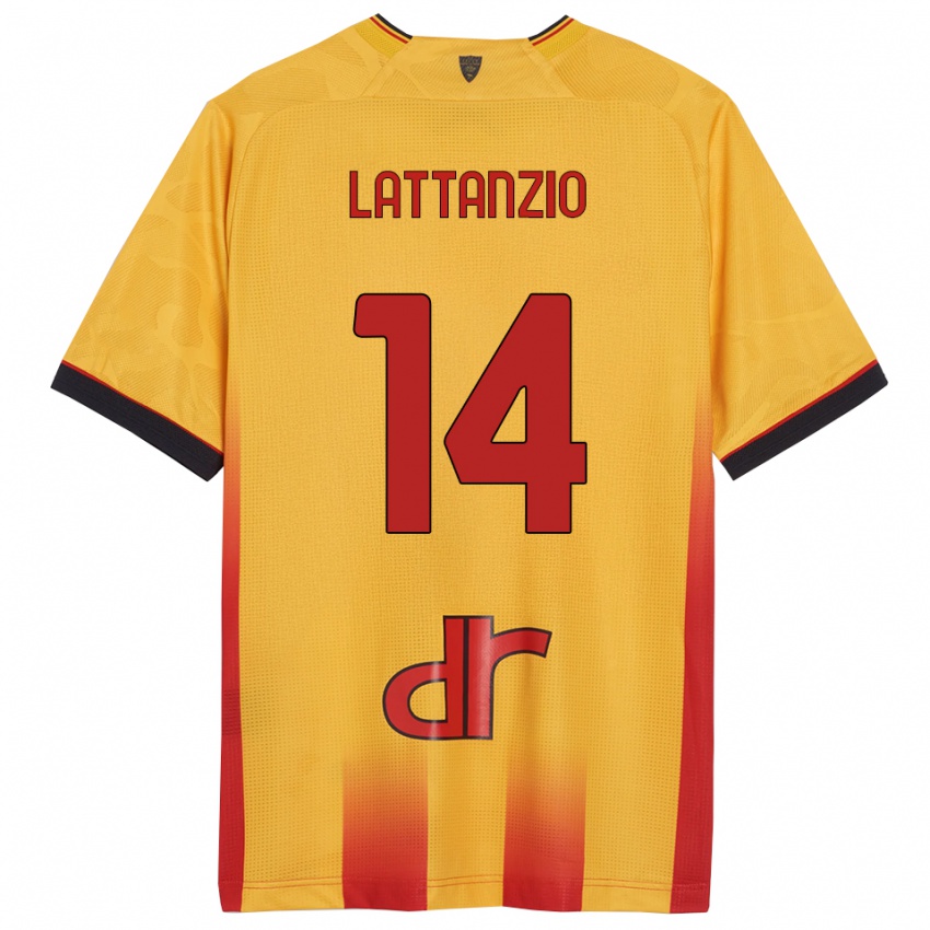 גברים Gianluca Lattanzio #14 צהוב כתום ג'רזי ביתית 2025/26 חולצה קצרה