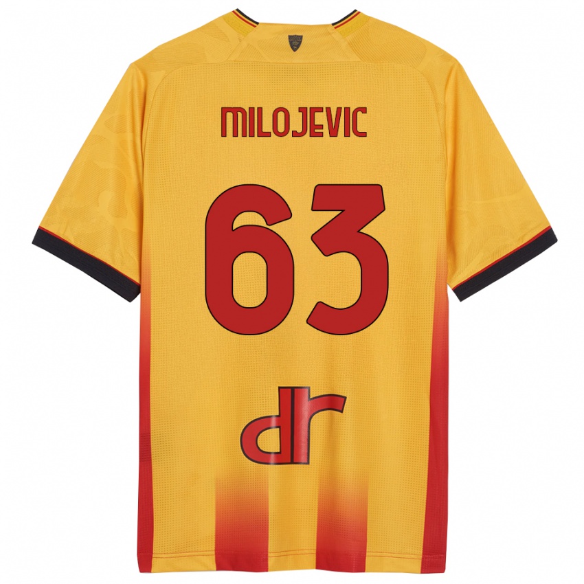 גברים נמניה מילוייביץ׳ #63 צהוב כתום ג'רזי ביתית 2025/26 חולצה קצרה