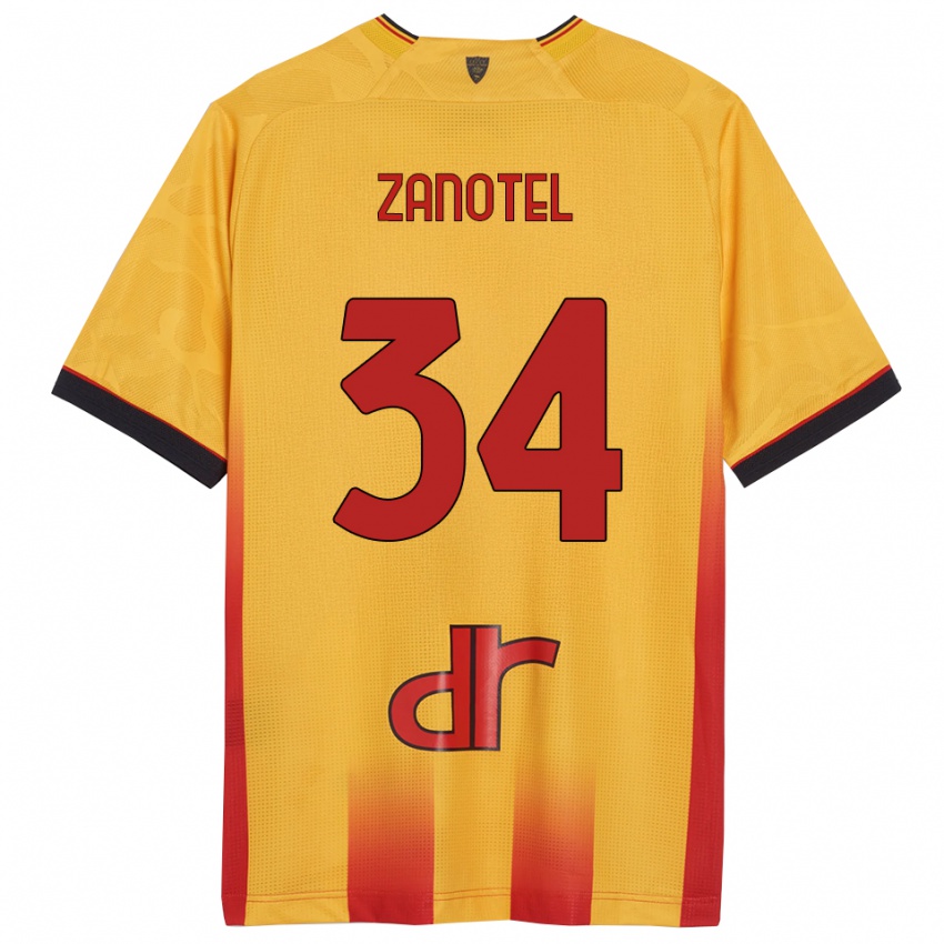 גברים Giovanni Zanotel #34 צהוב כתום ג'רזי ביתית 2025/26 חולצה קצרה