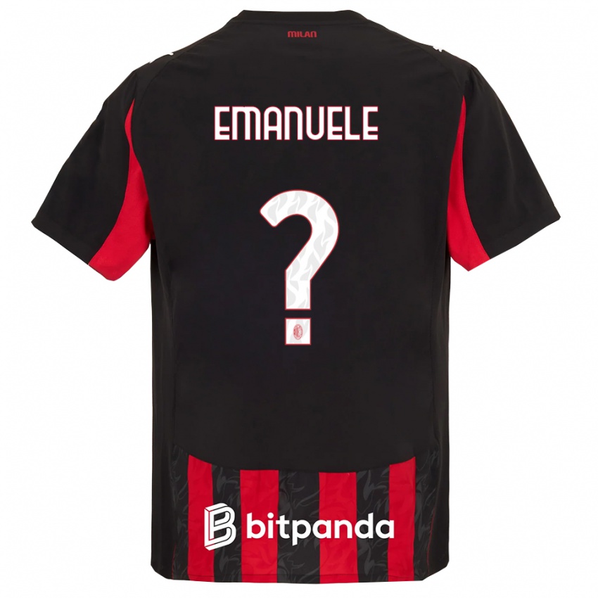 גברים עמנואל בנדטי #0 אדום שחור ג'רזי ביתית 2025/26 חולצה קצרה