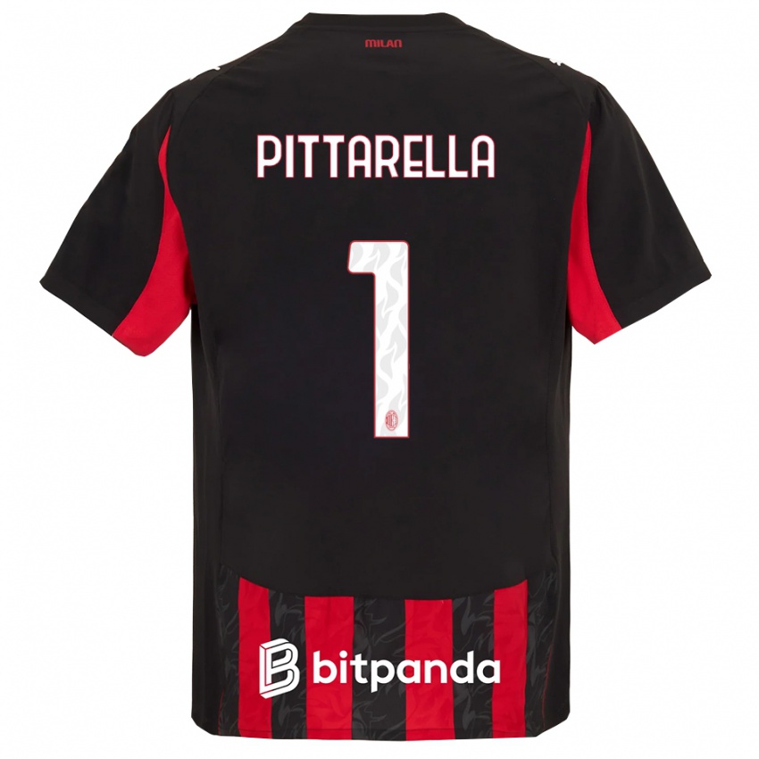גברים Matteo Pittarella #1 אדום שחור ג'רזי ביתית 2025/26 חולצה קצרה