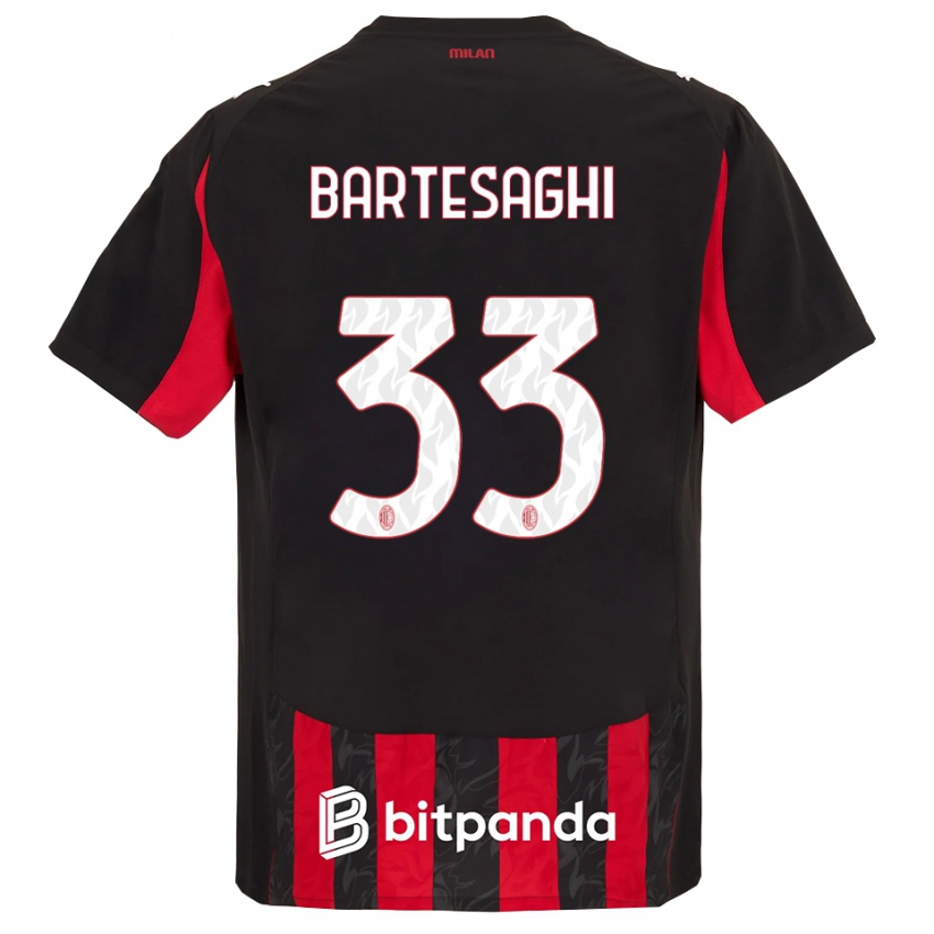 גברים דויד ברטסאגי #33 אדום שחור ג'רזי ביתית 2025/26 חולצה קצרה