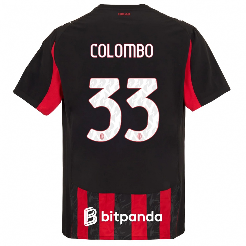 גברים פדריקו קולומבו #33 אדום שחור ג'רזי ביתית 2025/26 חולצה קצרה
