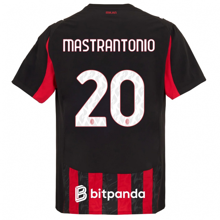 גברים דוידה מסטרנטוניו #20 אדום שחור ג'רזי ביתית 2025/26 חולצה קצרה