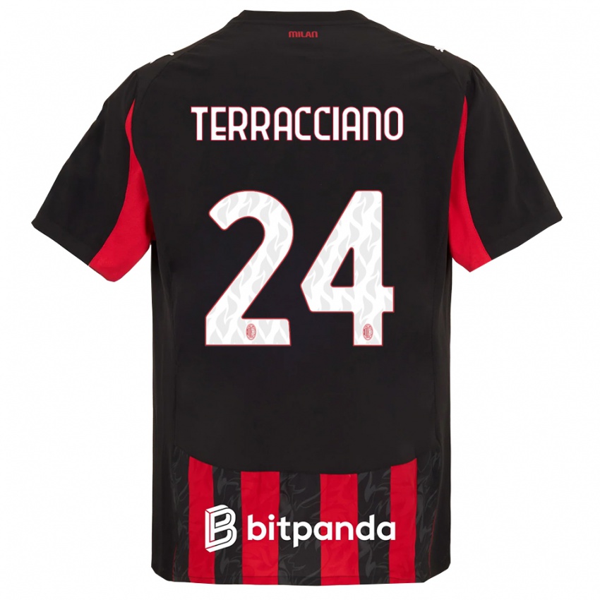 גברים פיליפו טרצ'אנו #24 אדום שחור ג'רזי ביתית 2025/26 חולצה קצרה