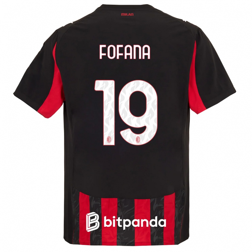 גברים יוסוף פופאנה #19 אדום שחור ג'רזי ביתית 2025/26 חולצה קצרה