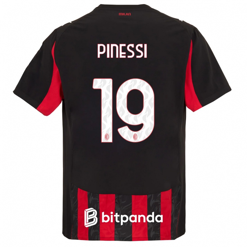 גברים Riccardo Pinessi #19 אדום שחור ג'רזי ביתית 2025/26 חולצה קצרה