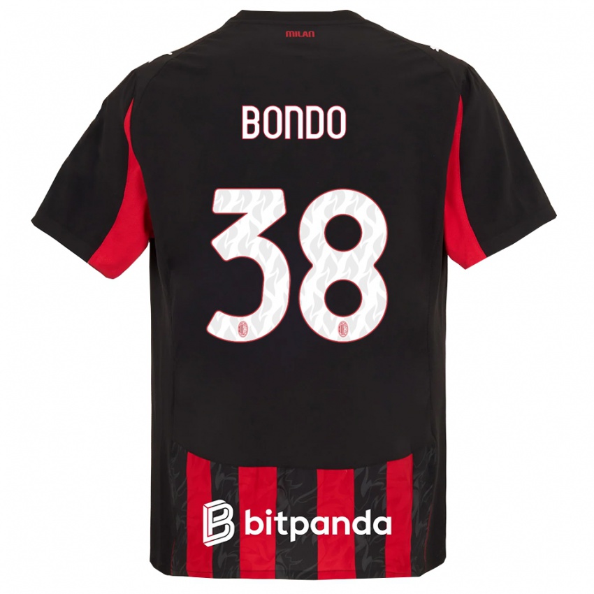 גברים וורן בונדו #38 אדום שחור ג'רזי ביתית 2025/26 חולצה קצרה