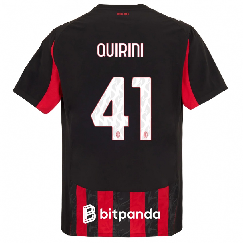 גברים Ettore Quirini #41 אדום שחור ג'רזי ביתית 2025/26 חולצה קצרה