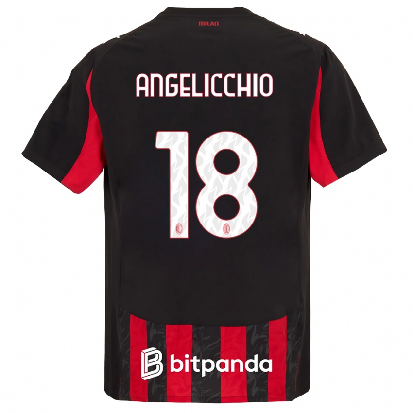 גברים Mattia Angelicchio #18 אדום שחור ג'רזי ביתית 2025/26 חולצה קצרה