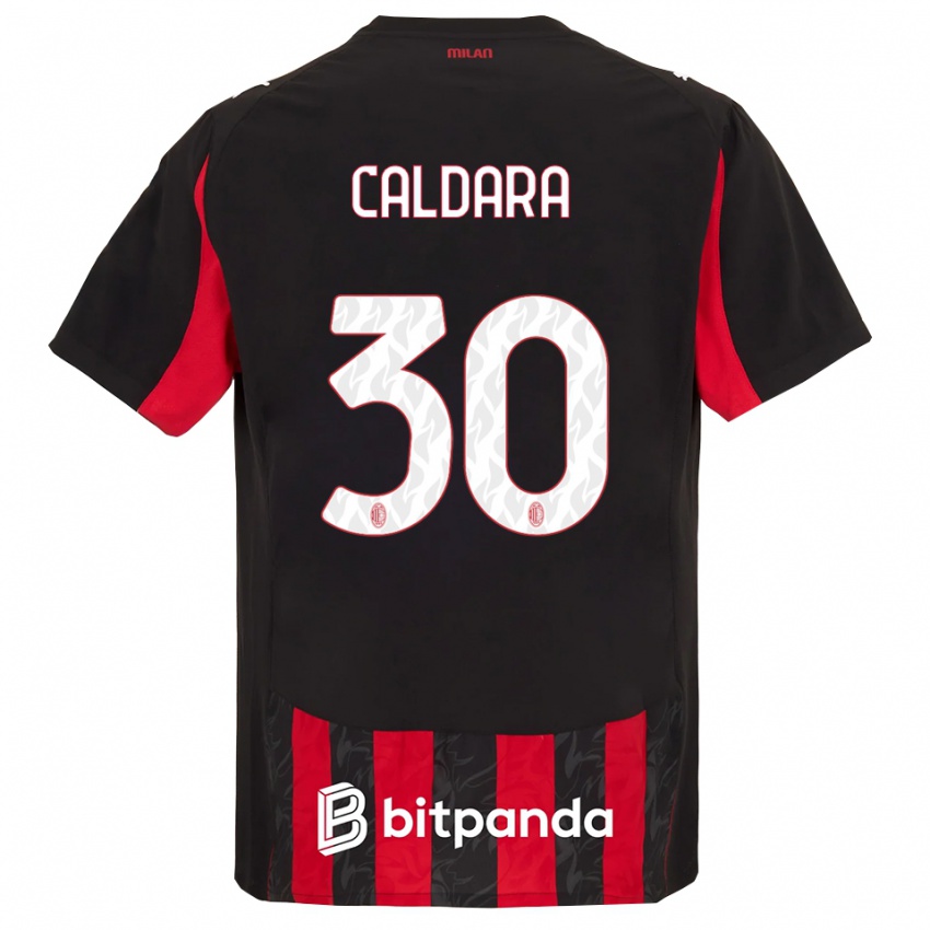 גברים מתיה קלדארה #30 אדום שחור ג'רזי ביתית 2025/26 חולצה קצרה