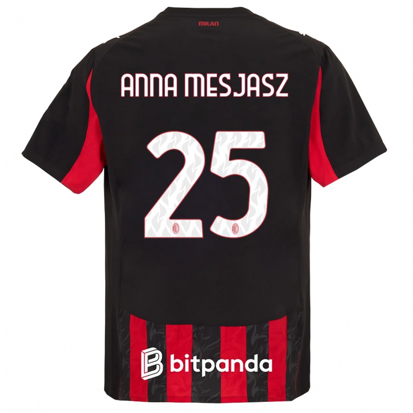 גברים מלגורזטה משאש #25 אדום שחור ג'רזי ביתית 2025/26 חולצה קצרה