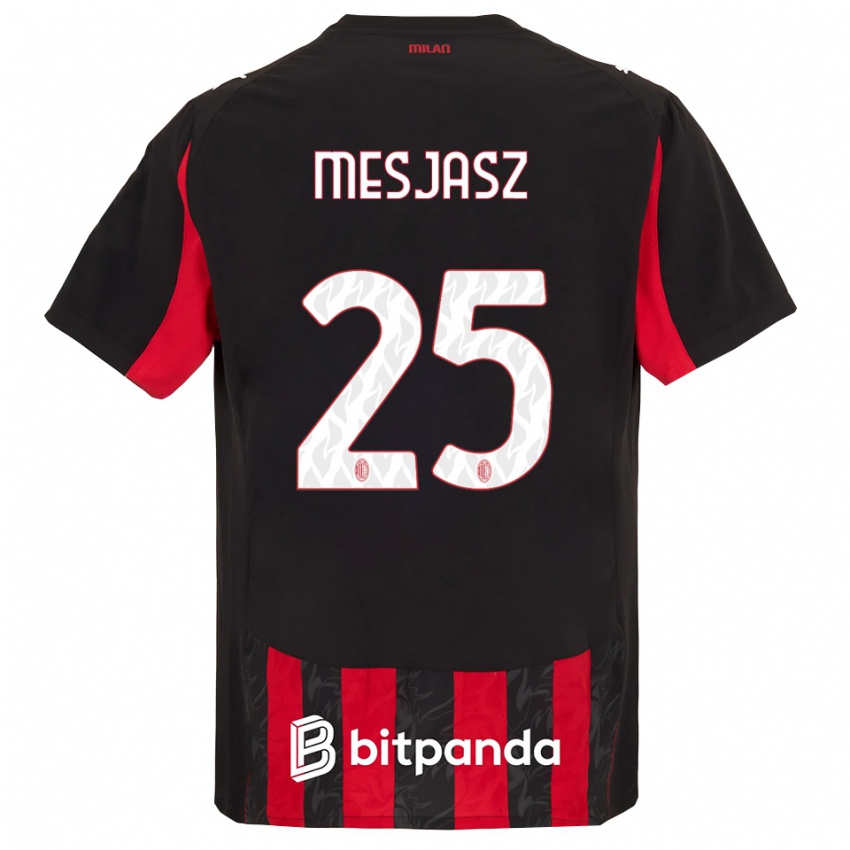 גברים מלגורזטה משאש #25 אדום שחור ג'רזי ביתית 2025/26 חולצה קצרה