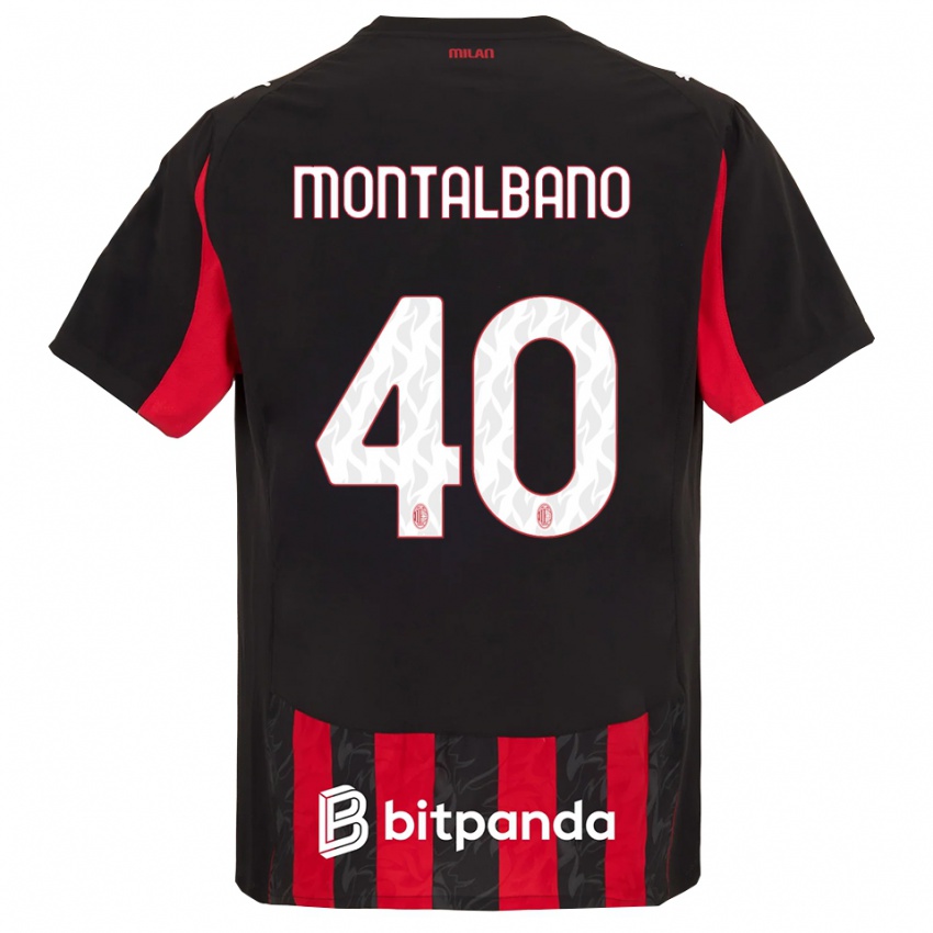 גברים ניקולו מונטלבנו #40 אדום שחור ג'רזי ביתית 2025/26 חולצה קצרה