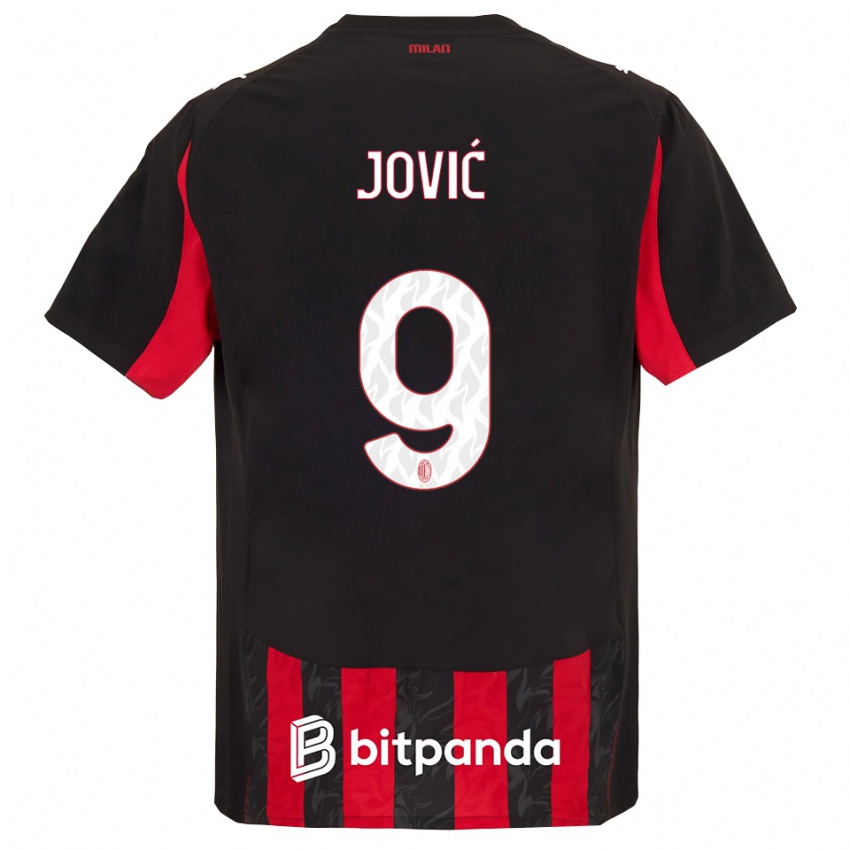 גברים לוקה יוביץ' #9 אדום שחור ג'רזי ביתית 2025/26 חולצה קצרה